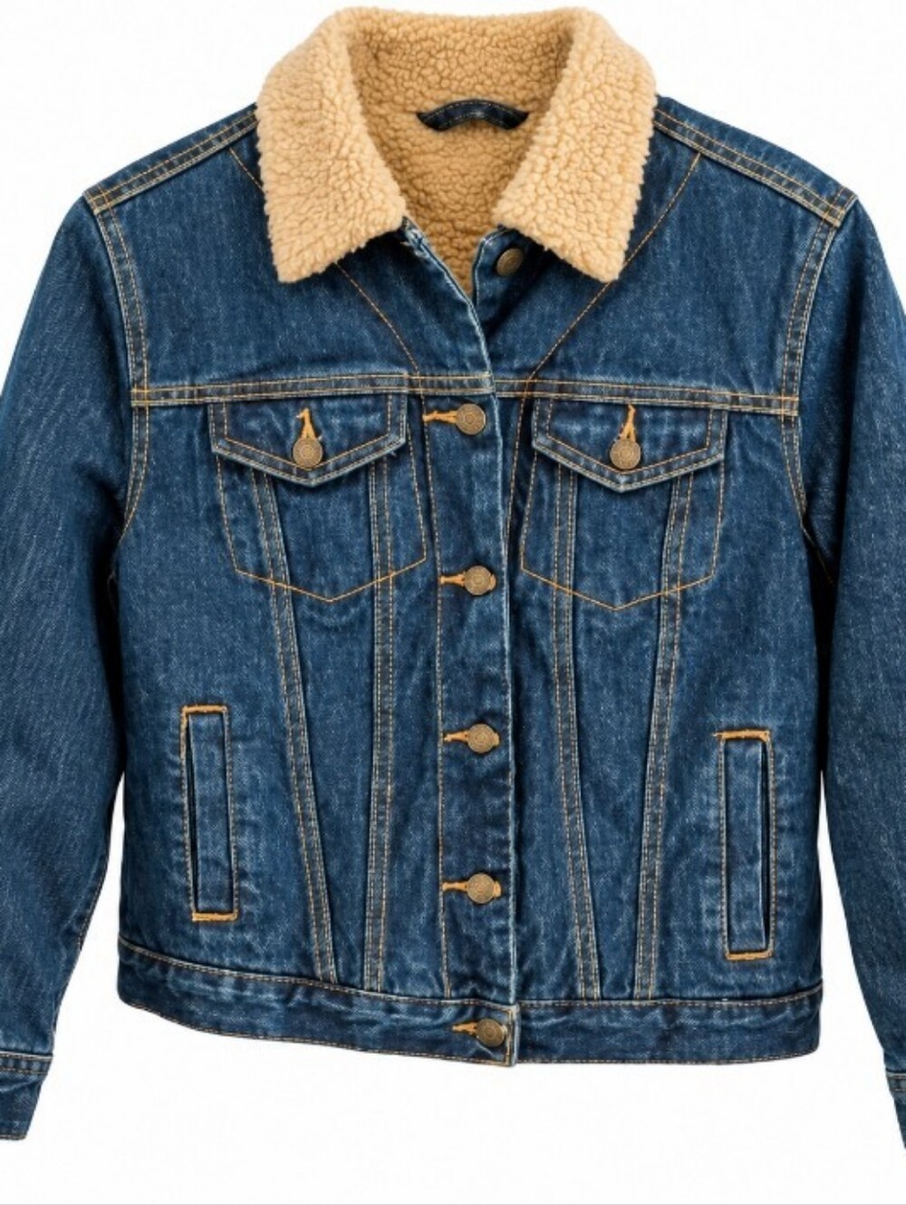 C.E. Schmidt Denim Trucker Jacket Women’s Sz M Blue Sherpa Lined  Workwear